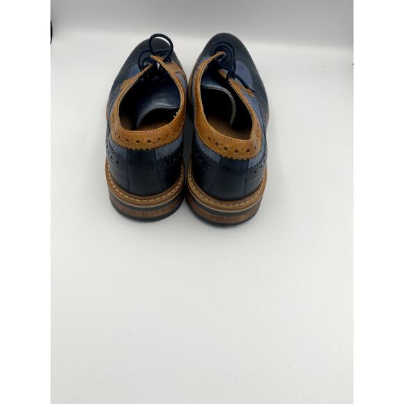 Clarks England Limited Edition Derby Oxford Mens Size13 Blue Brown Two Tone - Picture 5 of 8